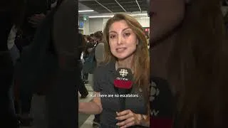 Thumbnail: Montreal commuters stuck in long lines at Édouard-Montpetit REM station during back-to-school rush