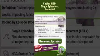 Thumbnail: Coding Major Depressive Disorder (MDD):  Single Episode vs. Recurrent