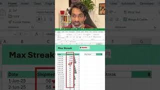 Thumbnail: Find the Longest Winning Streak in Excel #excel #tutorial #exceltips