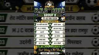 Thumbnail: Live Today! BFC Boda Football Tournament 2026 Match Schedule #fifaworldcup #chandwaplayzone
