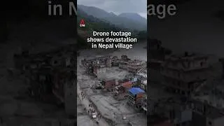 Thumbnail: Drone footage shows devastation in Nepal village in wake of flash flood