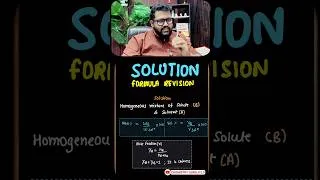 Thumbnail: Solution Formula Revision #chemistry #class12 #bharatpanchal