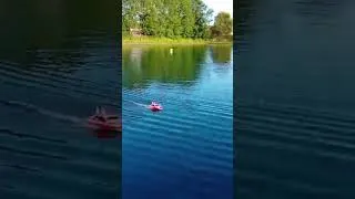 Thumbnail: 29 minute run time with 'Patched Up' ! 2s lipo & 12mph. Club 500 boat. No WC for me. 19th July 2026