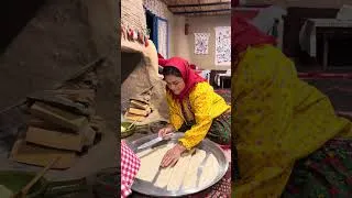Thumbnail: Soft Herb Flatbread 🌿 | Traditional Village Bread #shorts