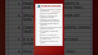 Thumbnail: Cleanliness 10 lines essay | Essay on Cleanliness #essaywriting