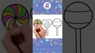 Thumbnail: ✏️Easy Colorful Lollipops Drawing 🍭 #shorts #howtodraw #drawingforkids #chikidoodle