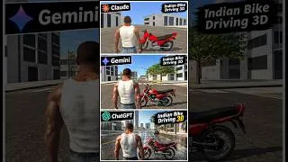 Thumbnail: (CLAUDE VS GEMINI VS CHAT GPT) WHO CAN MAKE BETTER INDIAN BIKE DRIVING 3D GAME #shorts