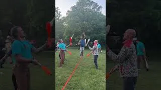 Thumbnail: Passing Juggling Clubs over a Slackline w the Homies 🤹 Outlandish Adventure Fest 2026 ☁️♾️