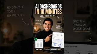 Thumbnail: The dashboard that would've taken me a week took 10 minutes. #aiforfinance #excel #dashboard #ai