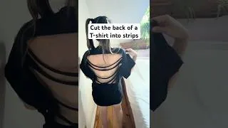 Thumbnail: Very easy, very breezy. Cut open the back of a T-shirt for some style and airflow! Love this look