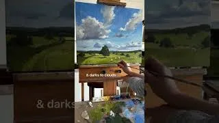 Thumbnail: Painting a Big Summery Sky!  Landscape in Oils with Captions