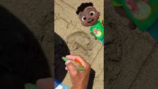Thumbnail: Carving an Epic Beach Sculpture Melon! 🍉🏖️ #BeachSculpture #cocomelon