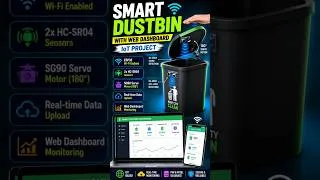 Thumbnail: Smart Dustbin with Web Dashboard | ESP32 IoT Project | Full Video Coming Soon