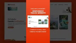 Thumbnail: Responsive Travel Website Using HTML CSS & JavaScript #html #htmlcss #javascript #website