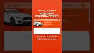Thumbnail: Responsive Car Rental Website Using HTML CSS & JavaScript #html #htmlcss #javascript #website