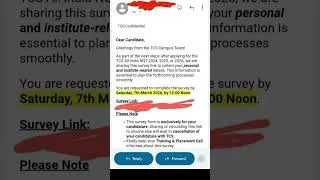 Thumbnail: TCS NQT Exam Survey Mails Are Out | Exam Date : 10th March 2026 #shorts