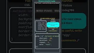 Thumbnail: Infinite Marquee Animation 🔥 | CodeG #Shorts #WebDev