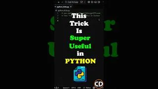 Thumbnail: This Trick Is Super Useful In Python.  #python #coding #programming