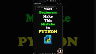 Thumbnail: Most Beginners Make This Mistake In Python. #python #programming #coding