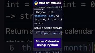 Thumbnail: Print a Calendar in Python with only 4 LINES of Code #shorts #python