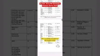 Thumbnail: SOL 3rd / 5th Semester Classes Starts 2026: UG & PG Courses #Dusol #solclasses2026 #solupdate #Exam