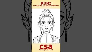 Thumbnail: KPop Demon Hunters Coloring Page - Rumi - Satisfying Coloring Process in Procreate