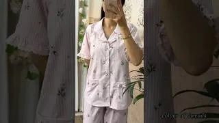 Thumbnail: Pretty night suit  ￼#colourofthreads #diy #sewing #fashion #shorts