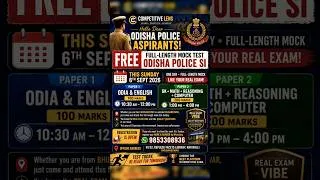 Thumbnail: ODISHA police si FREE FILL LENGTH MOCK#competitivelens #opscaso #osssc #ossc #opsc #viral #deepaksir