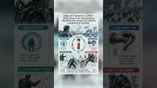 Thumbnail: Edge of Tomorrow (2014) — Time-loop reset mechanism, blood-borne temporal control, exoskeleton comba