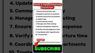 Thumbnail: Dispatcher Roles Responsibilities | Dispatcher Job Description