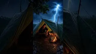 Thumbnail: Stuck in heavy rain while camping.
