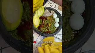 Thumbnail: Authentic Ghanaian Plantain Ampesie Cocoyam Leaf(Nkotomerie)&Berries🇬🇭 #ghanaianfood#ghana#ampesie