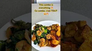 Thumbnail: Crunchy Oven Potatoes & Shrimps Veggie  Croustillant au four & crevettes légumes🔥#food #dinner