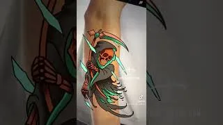 Thumbnail: Reaper Flash Tattoo Design! #michigantattooartist #neotraditionaltattoos #procreate #howtotattoo