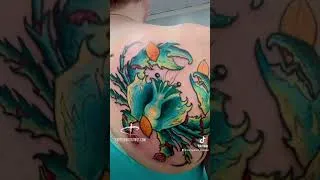 Thumbnail: Neo Trad Crab 🦀 #colortattoo #howtotattoo #michigantattooartist #neotraditionaltattoos
