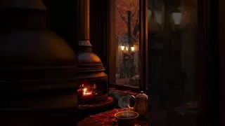Thumbnail: Autumn Rain Window| Rain & Fireplace Sounds for Sleeping  #relax #rain #rainsounds#shorts #fireplace