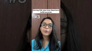 Thumbnail: #3 Solving SQL Interview Question in 60 seconds #shorts #sqlinterviewquestions