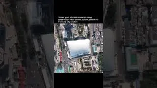 Thumbnail: China built a 50 meter inflatable dome over a construction site in Jinan to contain dust and noise