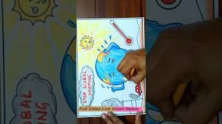 Thumbnail: Global Warming Poster Drawing | Stay Cool Stay Safe Drawing | Global Warming Poster | Save Earth