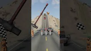 Thumbnail: Cars & Police Car vs Chained Hydraulic Crush - BeamNG.Drive