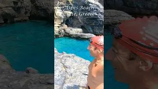 Thumbnail: Turquoise water, caves, black sand beaches, no other people, a swimmer's paradise in Crete, Greece.