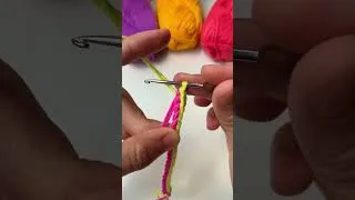 Thumbnail: 🔥2 Color Crochet Chain Stitch Tutorial 🧶|Easy & Beautiful Crochet Trick✨#crochetideas #crochetshorts