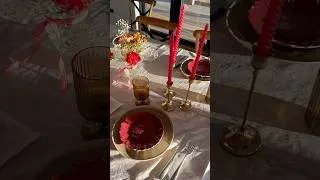Thumbnail: Birthday dinner set up 🌅🧡🍷💐