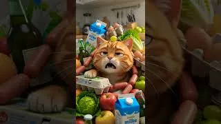Thumbnail: Orange Cat vs The Fridge 😂🐈🍊 | Fridge Trouble | Funny Cat Animation #Shorts📝