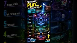 Thumbnail: You Press Play... This Happens Inside Your Computer 🤯 #cybersecurity #networking #howitworks