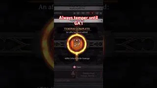 Thumbnail: Diablo 4s #1 crafting rule temper until Greater affix (GA)