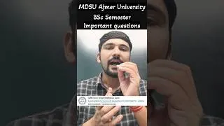 Thumbnail: MDSU Ajmer University | BSc Semester Important Question 2026 #mdsuniversity #mdsu #ajmer #university