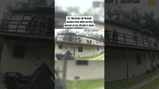 Thumbnail: U.S. Marshals fall through wooden deck while serving search home.