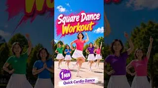 Thumbnail: 1MIN Square Dance Workout 💃 Easy Cardio Dance to Boost Your Mood #squaredance #danceworkout #dance