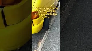 Thumbnail: Do you know why this van's wheel is turned into the curb?